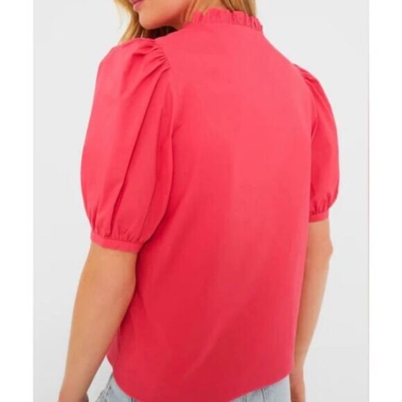 Hyacinth House Leigh Blouse Watermelon Pink Ruffle XXS NWT - Picture 4 of 9